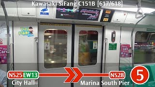 SMRT C151B 617618 City Hall → Marina South Pier [upl. by Weidar]