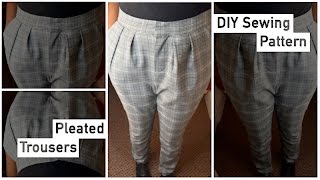 Pattern Drafting Tutorial – Pleated Trousers • Elewa [upl. by Trstram]