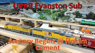 WEEKLY UPDATE  Scenery Begins  Holcim Cement UPRR Evanston Sub Large HO Scale Railroad in Action [upl. by Fayola]