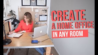 Budget Small Office Makeover  Home Office Inspiration [upl. by Laenaj]