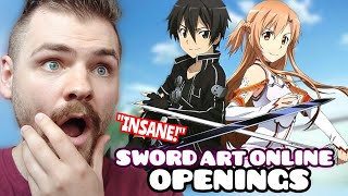 BEST ANIME OPENINGS  REACTING to SWORD ART ONLINE Openings 19  New Anime Fan  REACTION [upl. by Anifares845]