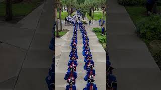 Lake Brantley High School Marching Band marches to field 8272021 [upl. by Ennovy]