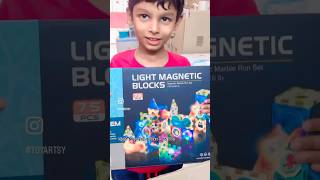 Light magnetic marble track blocks magnet tiles kids wooden toys magnetictiles magnettoys kids [upl. by Hevak292]