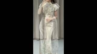 Chinese Embroidered Cheongsam Dress Wedding fashion weddingshop dressshop [upl. by Mailli400]