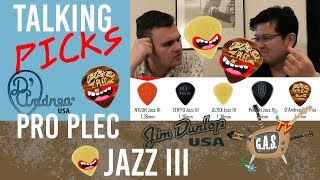 Talking picks  Dunlop JAZZ III amp DAndrea PRO PLEC [upl. by Shiroma]