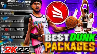 BEST DUNK PACKAGES FOR EVERY BUILD AFTER PATCH 10 in NBA 2K22 • BEST SLASHER ANIMATIONS amp DUNKS [upl. by Tizes]