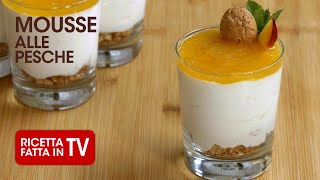 Ricetta facile per fare la MOUSSE ALLE PESCHE di Benedetta Rossi  Ricetta TV Fatto in Casa per Voi [upl. by Jobe]