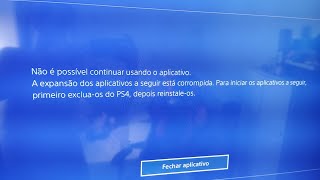 PS4 COM ERRO DE APLICATIVOS CORROMPIDOS  RESOLVENDO O PROBLEMA SEM GASTAR ðŸ¥³ðŸ¤‘ðŸ’¸ [upl. by Airotkiv]