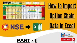 📊Part 1  How to Pull Option Chain Data in Excel  Excel में Option Chain डेटा कैसे Import करें 💡 [upl. by Haimehen]