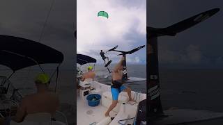 Kitesurfing off a boat hits different [upl. by Sinned]