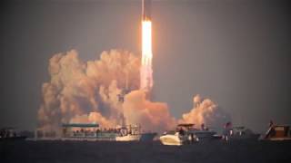 Close Up Footage of Falcon Heavy Launch Through Landing Filmed By Astronomy Live [upl. by Annavoig]