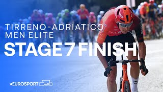 Finish to the FASTEST EVER stage 🔥  Stage 7 Finish TirrenoAdriatico 2024  Eurosport Cycling [upl. by Kym]