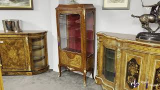 Antique French Ormolu Mounted Walnut Display Cabinet [upl. by Nalced]