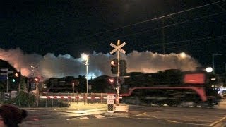 Steamrail Steam Train R761 amp R707 At Level Crossing 2172013  PoathTV Australian Railways [upl. by Arraeit44]