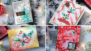 4 Christmas Cards to Make with Tim Holtzs New Stampers Anonymous Release [upl. by Onaled]