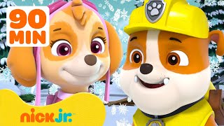 PAW Patrol Winter amp Snow Adventures w Rubble amp Skye ☃️ 90 Minutes  Nick Jr [upl. by Kristel]