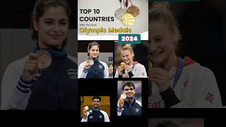 top 10 countries olympic medals 2024🚩shorts olympics2024 india 2024 [upl. by Bertram]