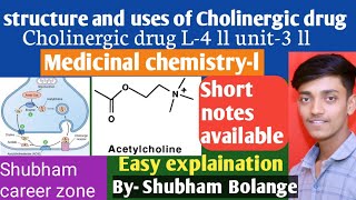 Structure and uses of Cholinergic drug L4 medicinal chemistryl unit3 ll 4th sem B pharmacy [upl. by Mccurdy]