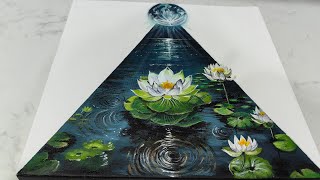 Water Lily Pond  Acrylic Painting StepbyStep [upl. by Eittol]