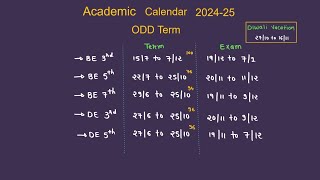 Academic Calendar 202425 for Odd Term [upl. by Akinad]