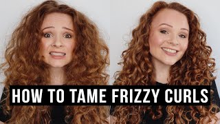 HOW TO TAME FRIZZY CURLY HAIR 10 TIPS TO REDUCE FRIZZ [upl. by Morten]