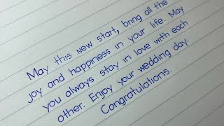 handwriting  Happy Wedding Wishes  Wedding Congratulations Message [upl. by Arette]