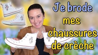 Tuto Broder sur des chaussures 👟🪡🧵 [upl. by Shaine466]