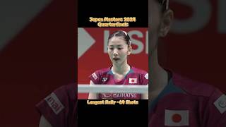 Longest Rally 69 Shots MatsuyamaShida vs KimKong KumamotoMasters2024 BWFWorldTour Shorts [upl. by Schramke]