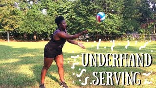 HOW TO UNDERHAND SERVE A VOLLEYBALL  For Beginners [upl. by Yuria921]