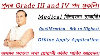 Government job vacancy in Assam 2024 ll Grade I III amp IV post ll [upl. by Caralie]