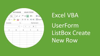 Excel VBA UserForm ListBox Create New Row with AddItem and Specify its Row Number [upl. by Eahsan]