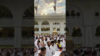 Pilgrims perform Eid al Adha prayer at Kaaba in Mecca [upl. by Rodmur357]