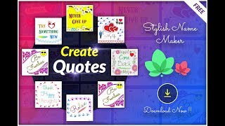 Stylish Name Maker amp Quotes Design [upl. by Akimit143]