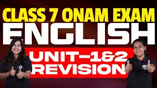 Class 7 Onam Exam  English Unit 1 amp 2 Revision  Eduport [upl. by Ahsaekal]