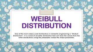 Weibull Distribution Presentation [upl. by Fernandez]