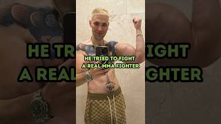 He fought a REAL MMA fighter with oil arms shorts fitness [upl. by Aldora]