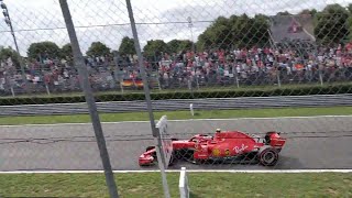 F1 2018 Italian Grand Prix  QUALIFYING  Tifosi reaction of Ferrari Front Row Lockout [upl. by Eanil]