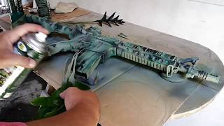 M4 Carbine  How to Paint Jungle Camouflage with 3 basic colors [upl. by Horten]