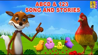 ABCD amp 123 Songs amp Stories  Kids Animation Tamil  Kids Songs and Stories  Kids Cartoon [upl. by Aicitan]