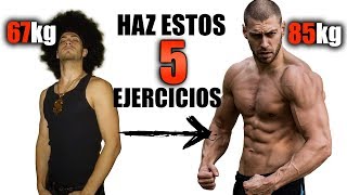 5 Mejores Ejercicios para Aumentar Masa Muscular [upl. by Ahsoyek825]