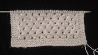 Knitting PatternStaggering Eyelet Stitch Pattern For Baby Sweater And Baby Blanket [upl. by Zzabahs]