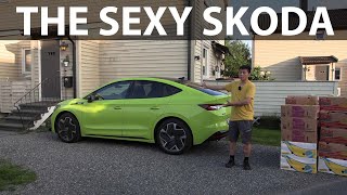 Skoda Enyaq Coupé RS banana box test [upl. by Suoivatco]