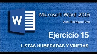 Word Básico  Ejercicio 15  Listas numeradas Viñetas [upl. by Imij922]