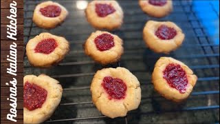 Raspberry Thumbprint Cookie Recipe  Rosina’s Italian Kitchen [upl. by Yellhsa]