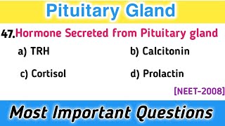 Endocrinology MCQs  Pituitary Gland  Most Important Questions for NEET 2023 [upl. by Ah]