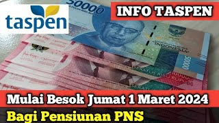 INFO TASPEN Mulai Besok Jumat 1 Maret 2024 Bagi Pensiunan PNS [upl. by Ahcirt]