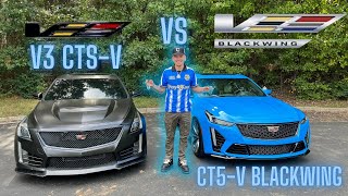 TAKING DELIVERY OF A CT5V BLACKWING VS CTSV Sedan Carbon Edition [upl. by Arenahs]