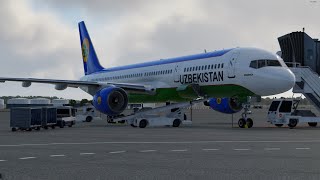 XPlane 12 Almaty  Tashkent  Samarkand AutoOrtho FlightFactor Boeing 757200 Uzbekistan Airw… [upl. by Mag111]