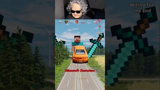 Cars vs Minecraft Characters 😂❌ BeamNGDrive shorts minecraft beamngdrive [upl. by Aslin462]