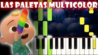 Las Paletas Multicolor  Piano Cover  Tutorial  Karaoke [upl. by Ennailuj]